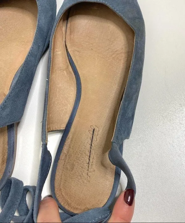 Madewell April Ankle Wrap Blue Suede Ballet Flats - Image 6