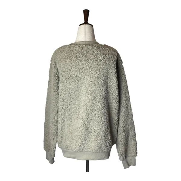 ClickBait David Dobrik Tan Sherpa Fleece Teddy Bear Fuzzy‎ Crewneck Sweatshirt S - Image 3