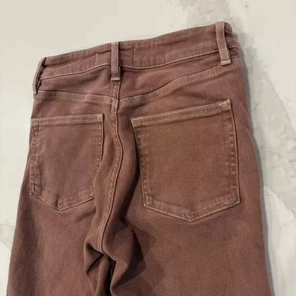 Free People We The Free High Rise Skinny Denim Jeans Womens 25 Rust Brown RawHem - Image 6