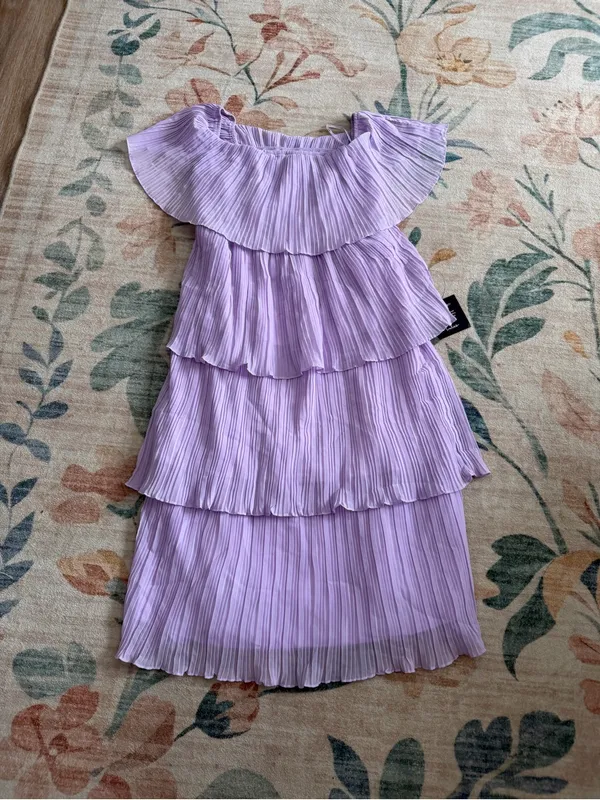 Lulu's Gala Ready Lavender Off-the-Shoulder Ruffle Midi Dress - Image 4