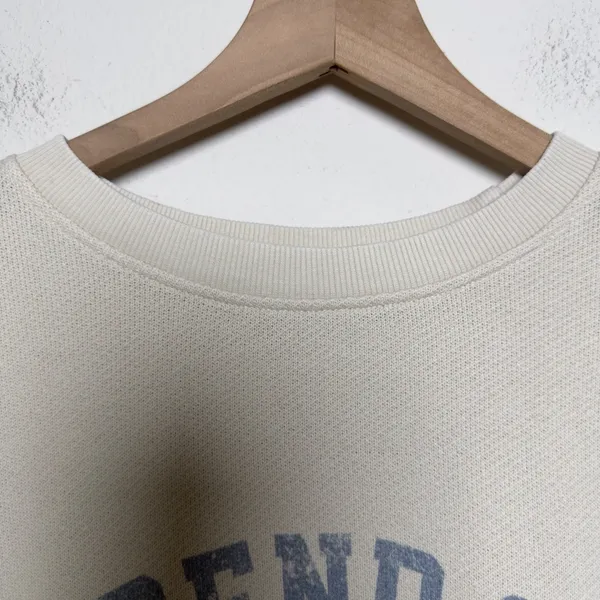 Ivy + Cloth‎ Womens 100% Cotton Sweatshirt L Cream Bend & Snap Football Graphic - Image 3