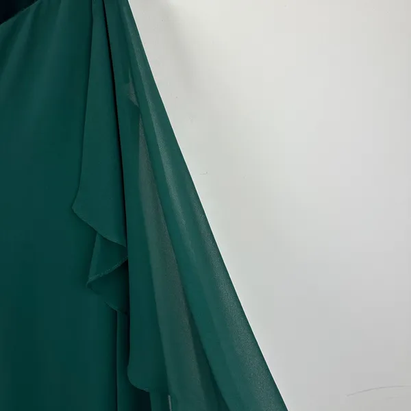 Lauren Ralph Lauren Chiffon One Shoulder Bow Velvet Dress Green Party US 6 NWT - Image 12