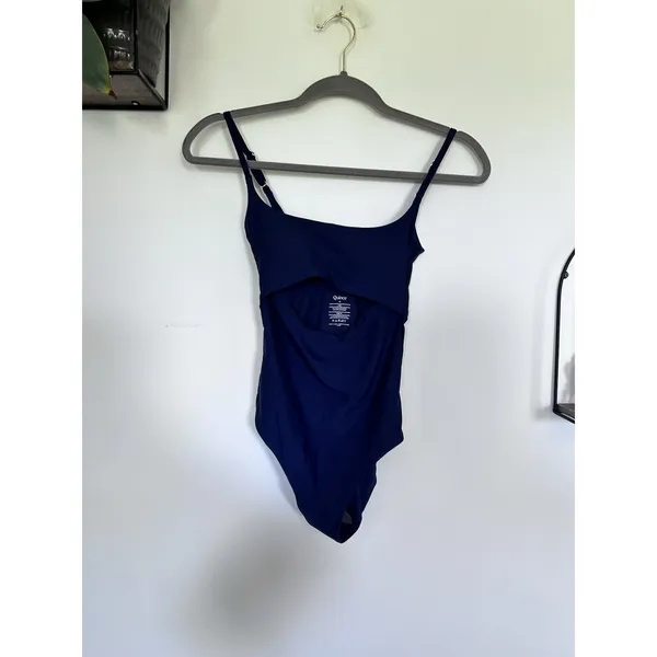 NWOT Quince Deep Navy Blue Italian Cut Out One-Piece Swimsuit Size XS - Image 3