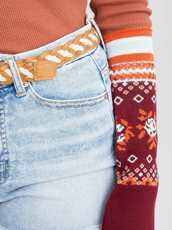 NWT Free People We The Free Mikah Layering Cuff Thermal Top Autumn Combo Small - Image 4