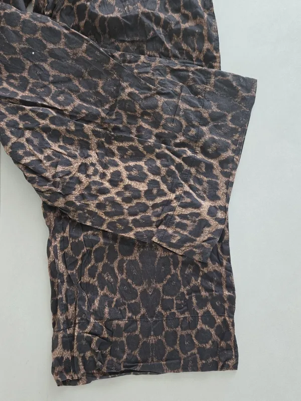 Kids Leopard Print Wide-Leg Pants - Brown/Black - Image 5