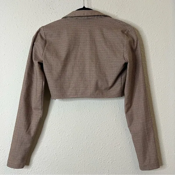 ZARA Plaid Blazer Crop Top Size Small - Image 8