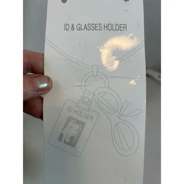 Angel Design ID Badge Holder Necklace Glasses Chain Silver Tone Lanyard 14” NIP - Image 3