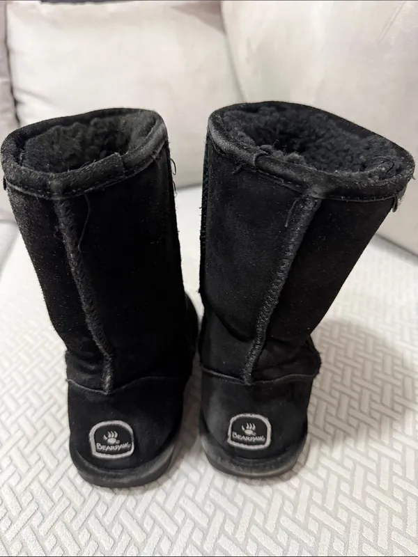 Bearpaw Black Suede Sheepskin/Wool Lined Winter Ladies 8 Boots - Image 3
