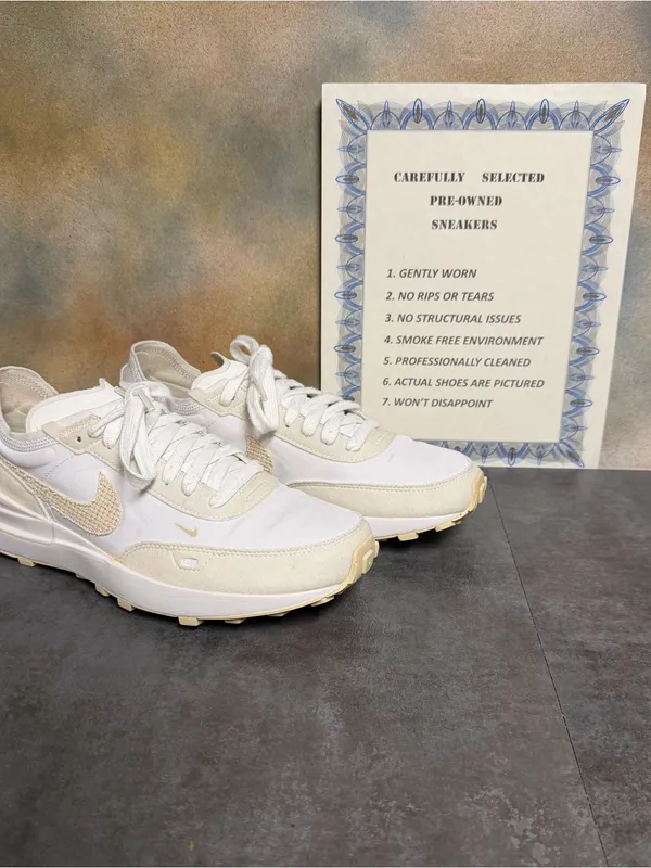 Nike Waffle One Essentials Women Sneakers DM7604-100 Summit White Fossil Sz 8.5 - Image 2