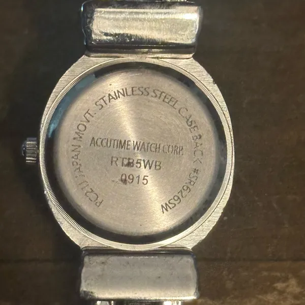 Vintage Accutime fancy two tone rhinestone cuff watch - Image 3