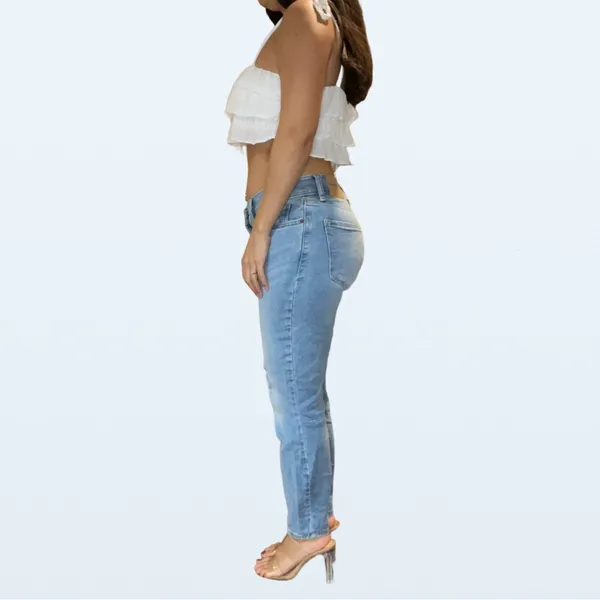 Lucky Brand Mid Rise Crop Ava Light Wash Jeans, Size 4 - Image 2