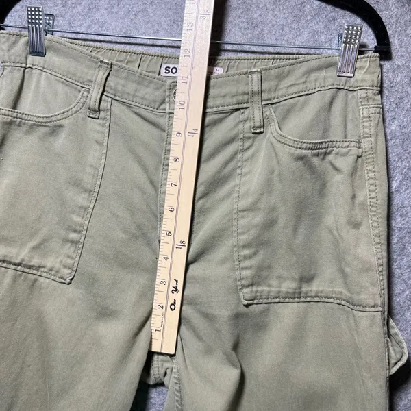 SO Goods For Life High Rise Cargo Wide Leg Pants Olive Green Womens‎ Medium - Image 6