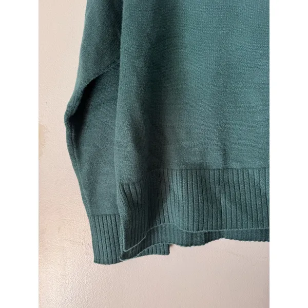 NWT DKNY Green Quarter Zip Turtleneck Sweater Women’s Size Large - Image 4