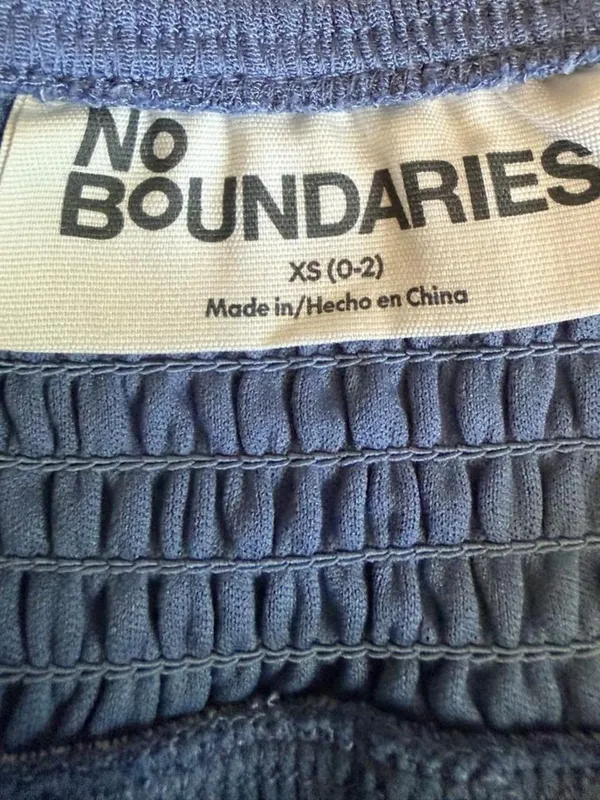 No Boundaries Dusty Blue Eyelet Mini Dress XS - Image 4
