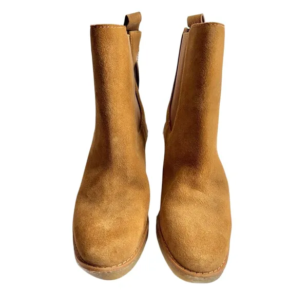 Lauren Ralph Lauren Marianna Tan Suede Chelsea Ankle Boots Block Heel Size 5.5B - Image 3