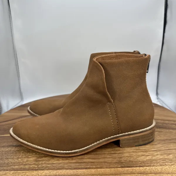 Free People Century Flat Boots Ankle Bootie Brown Leather Boho Women's 37 US 6.5 - Image 3