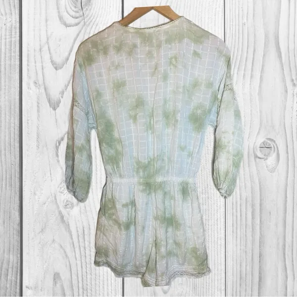 Aerie Light Green Textured Romper country cowgirl‎ feminine boho festival Medium - Image 7