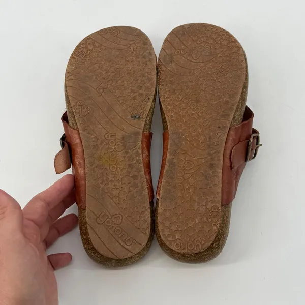 Yokono Ibiza Brown Leather Cork Footbed Thong‎ Sandals Made in Spain Womens 9 - Image 6