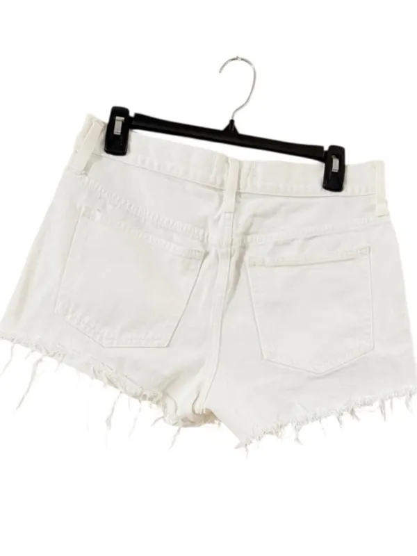 Madewell White Frayed Hem Denim Shorts - Image 3
