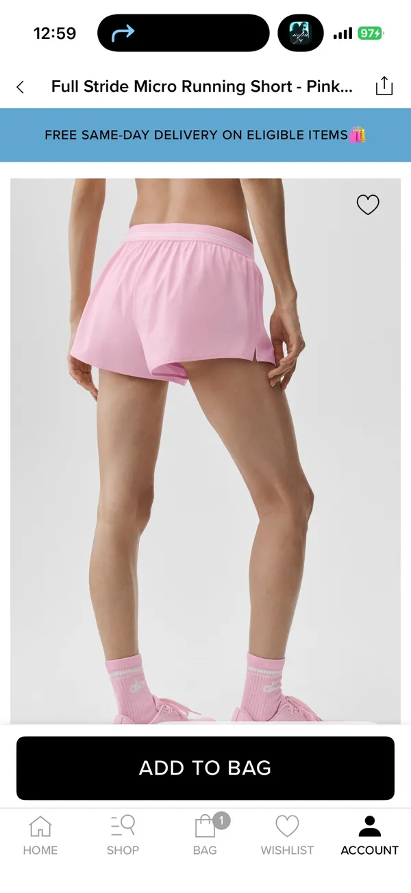 Alo Yoga Pink Marshmallow Micro Running Shorts - Image 2