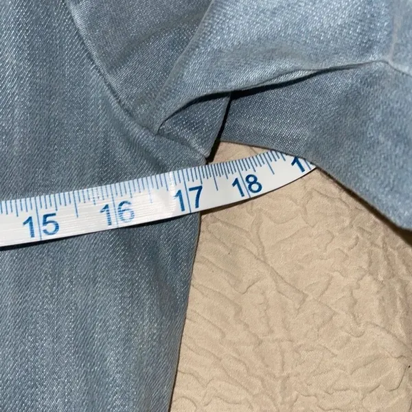 GAP Women's Denim Jean‎ Jacket Stretch Button Collared Long Sleeve Blue Small - Image 6