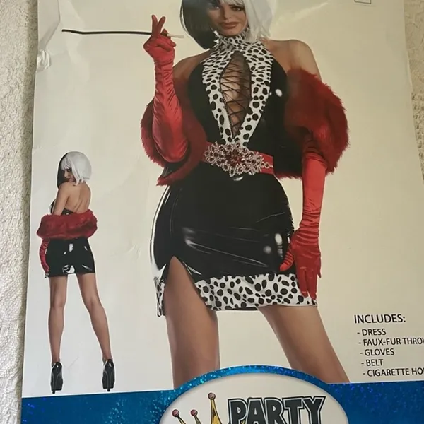 NEW Party King Cruel Madam Cruella Deville Costume Size XL - Image 5