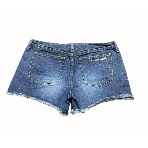 Abercrombie‎ Low Rise Vtg Y2K Frayed Hem Jean Shorts Womens Size 12 - Image 2