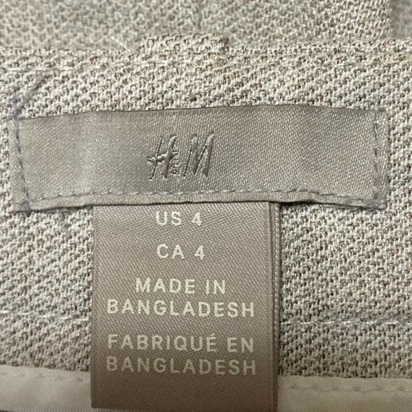 H&M Women's Gray High Waisted Slim Straight Leg Trousers Dress Pants Size 4 - Image 4