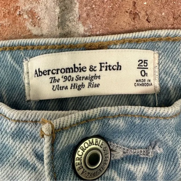 Abercrombie Fitch Curve Love Ultra High Rise 90s Straight Jeans Women’s 25 0 NEW - Image 5