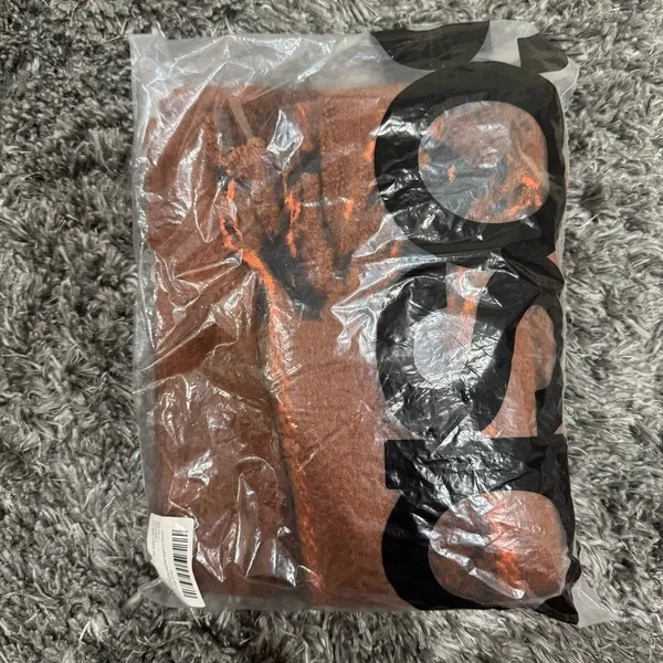 ASOS Design Blanket Scarf in Brown and Orange Stripe​​​​​​ - Image 3