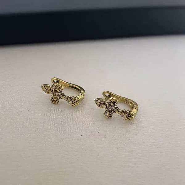 Vintage Cross Hoop Earrings for Men Women Streetwear Hip Hop Punk Unisex Style - Image 3