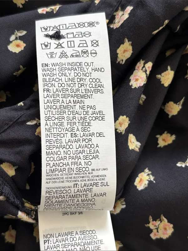 NWT Billabong Ocean Air Floral Maxi Wrap Skirt - Black / Yellow (Size Small) - Image 13