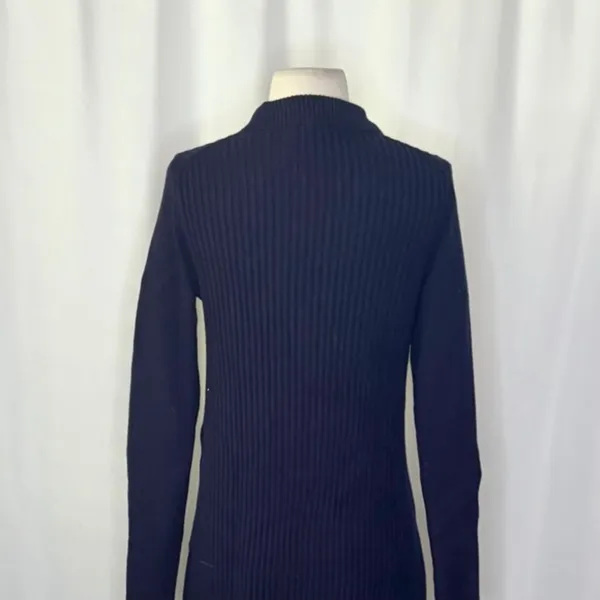 ALEX MILL Ribbed Tunic Sweater Dark Navy Blue Pullover Merino Wool Knit Small - Image 9