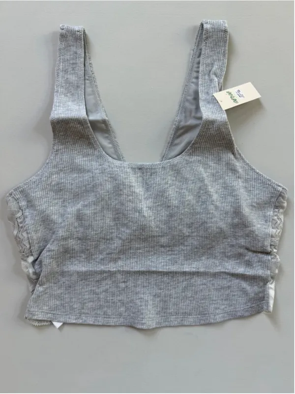 Lot of 3 Size M aerie Best Lace Longline Bralette Top in Heather Grey - Image 3