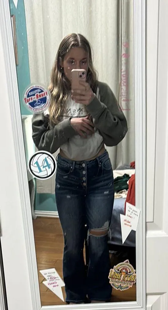 Women’s  Ripped Flare Jeans - Image 3