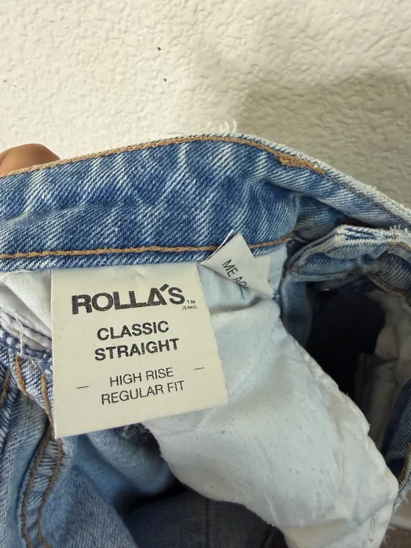 Rollas Classic Straight High Rise Jeans Light‎ Medium Wash Womens Size 27 - Image 7
