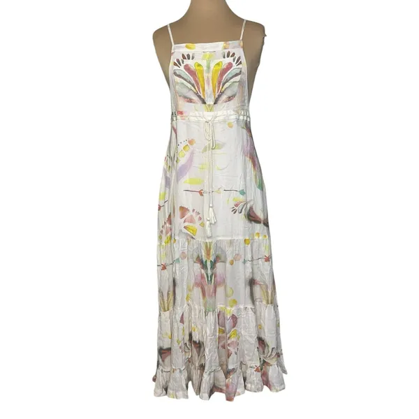 FREE PEOPLE Sounds Of Spring Jumper Watercolor Floral Maxi Dress Size XS - Image 5