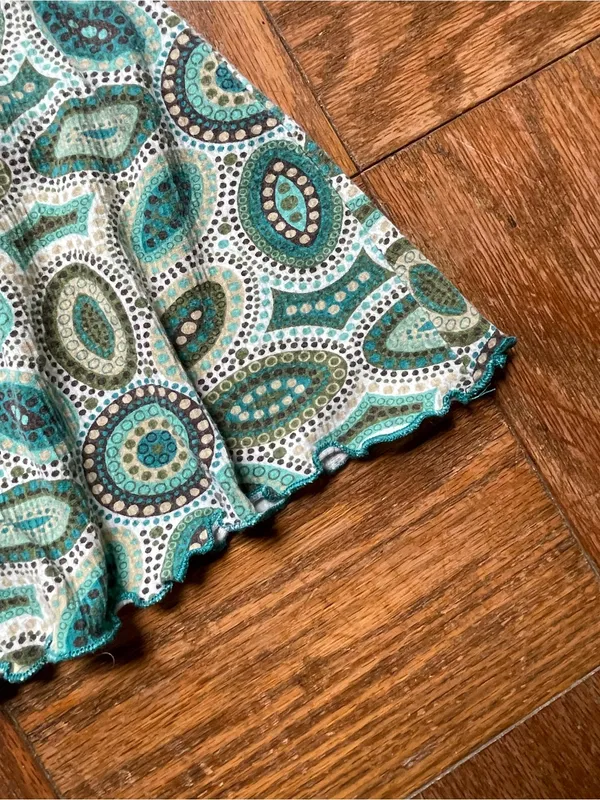 Y2K Younique XL top ~ teal and brown bohemian paisley pattern ~ Excellent - Image 5