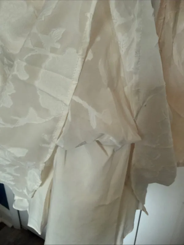 BloomChic Cream Floral Textured Peasant Blouse - Image 8