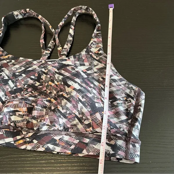 Lululemon Energy Bra Kaleidoscopic Pink Multi Medium Support 12 Black Gray‎ - Image 9