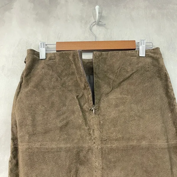 VTG Rampage Fringe Suede Set Vest M Skirt 11 Brown Western Boho Indie Festival - Image 12