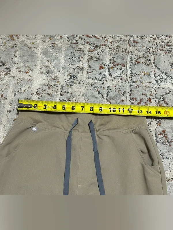 FIGS High waist Zamora jogger pants size Small khaki tan color - Image 4