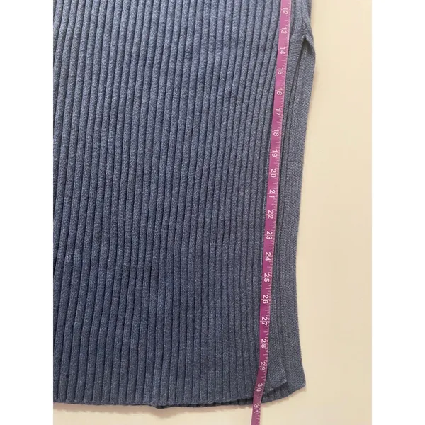Dusty Blue Ribbed Knit Sweater Crop Top & Skirt Set Size S EUC - Image 8