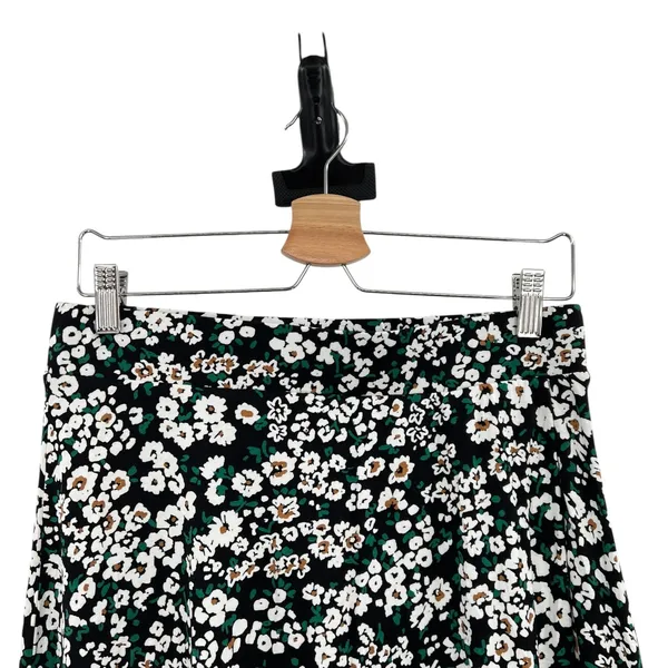 Boden Mini Skirt Jersey‎ Floral Pull-on Black White Size US 8R - Image 2