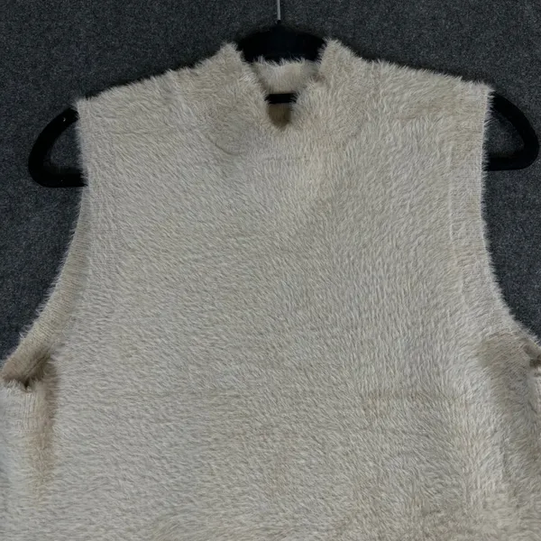 Bailey 44 Womens Eyelash Knit Mock Neck Sleeveless Sweater Vest Tan Beige Large - Image 9