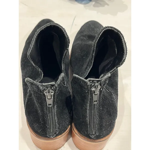 Steve Madden Suede Booties Block Heel Ankle‎ Boots Black Zipper Size?7.5 - Image 8