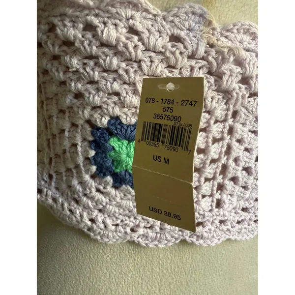 Aerie Crochet Halter Lilac Floral Granny Square Boho Crop Top M boho whimsigoth - Image 4
