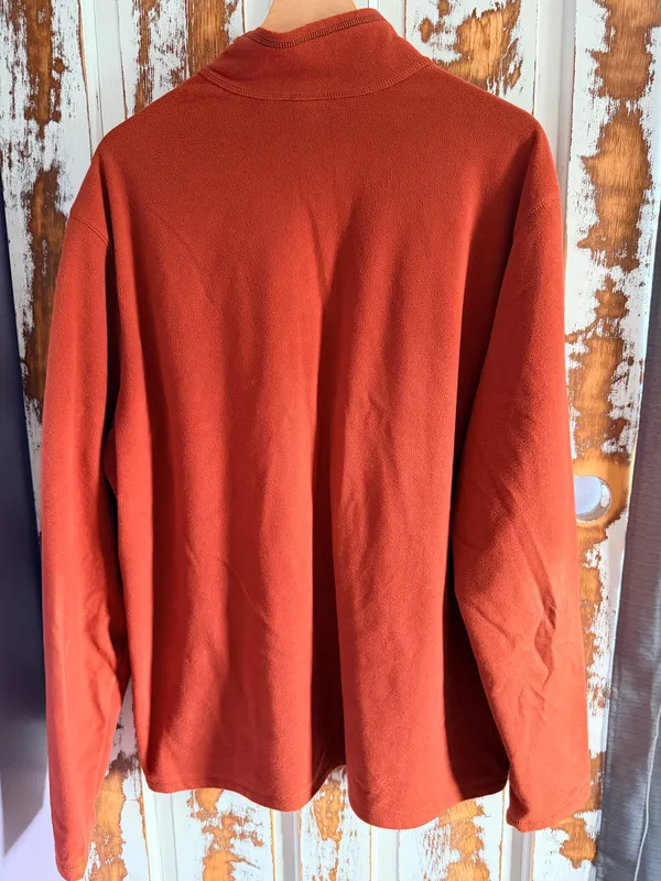 Eddie Bauer Men's Quarter Zip Fleece Pullover, Burnt Orange - Image 2