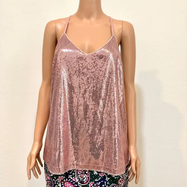 Grace Karin large sequin front spaghetti strap top shell blouse TS 3577 - Image 10