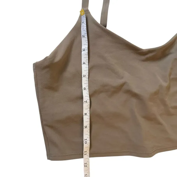 Athleta Elation V-neck Crop Tank Bra Size 1X‎ Tan Brown Adjustable Straps Gym - Image 8